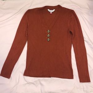 Orange Sweater-Style Top